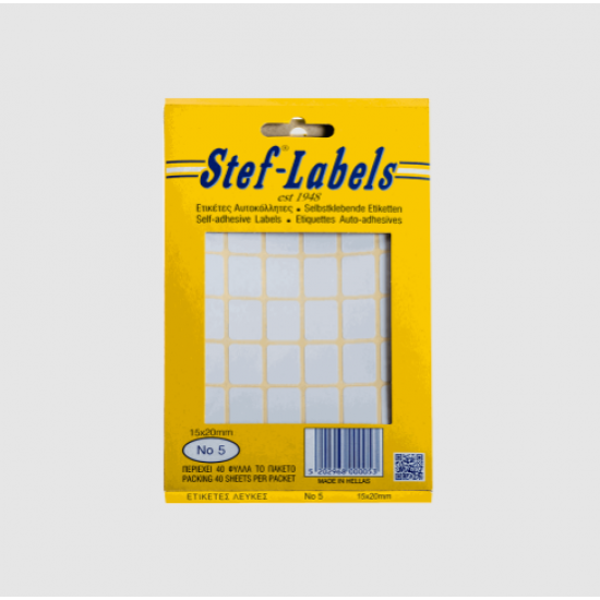 STEF ΕΤΙΚΕΤΤΕΣ ΑΥΤΟΚΟΛΛΗΤΕΣ 015x020mm 42/Φ. ΛΕΥΚΕΣ 40Φ.